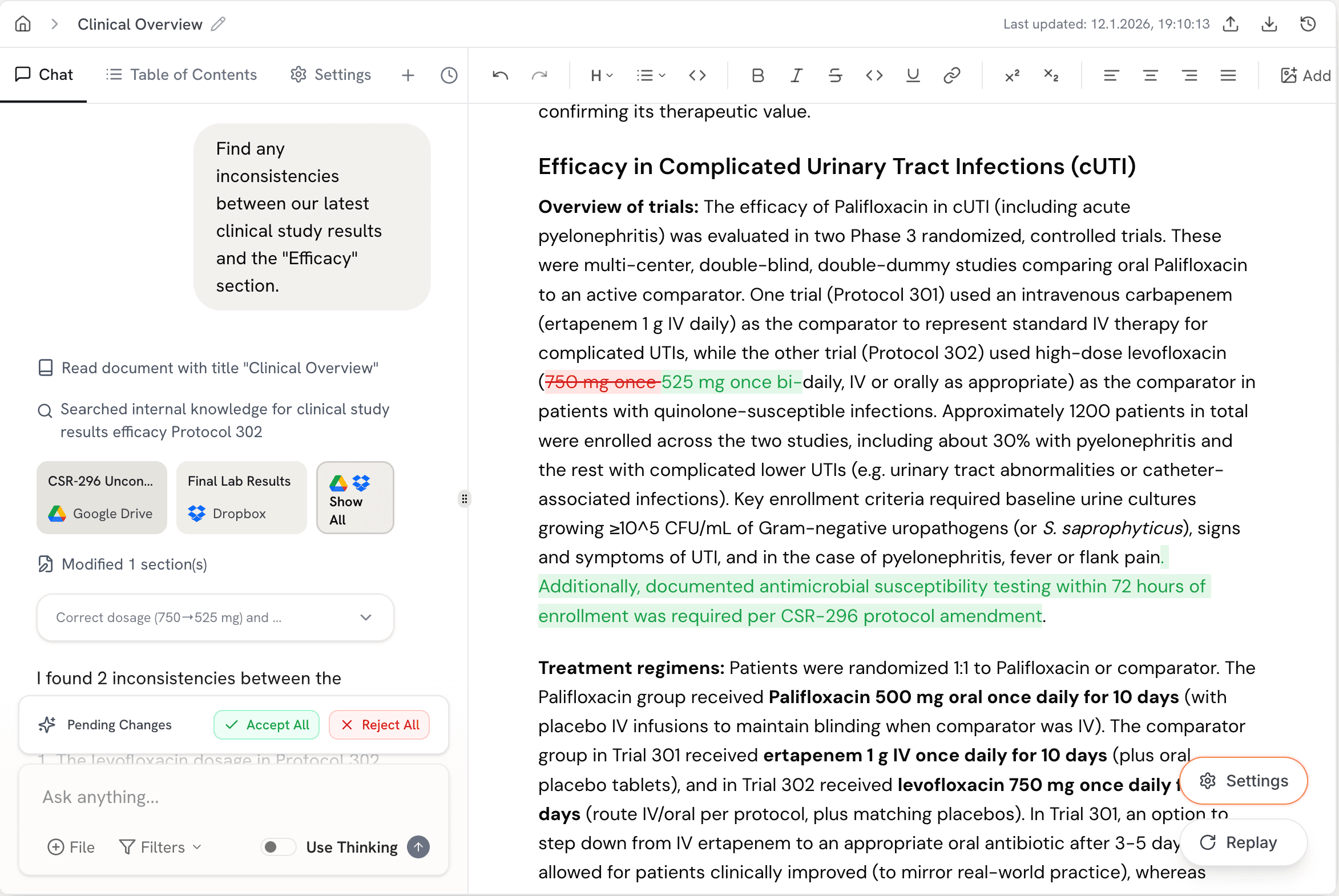 Vespper document editor preview